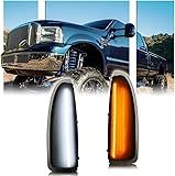 GSOWO 2 PCS LED Side Mirror Marker Lights for Ford 2003-2007 F250 F350 F450 F550 F650 Super Duty / 2000-2005 Excursion, LED Sequential Side Mirror Turn Signal Lamp Assembly - Switchback