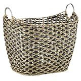 Deco 79 Seagrass Handmade Decorative and Functional Storage Basket Basket Organizer with Handles, Basket for Storage 21" x 18" x 18", Brown