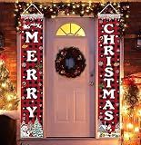 Christmas Decorations Merry Christmas Banner Xmas Porch Door Sign 72"X12"