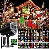 Syslux Holiday Projector Light, Halloween Christmas Projector Lights 16 HD Slides LED Waterproof Light Outdoor Indoor Light with Remote Control for Party Garden Halloween Xmas Holiday Landscape Decor