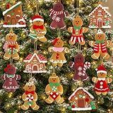 kockuu 16pcs Gingerbread Man Ornaments for Christmas Tree Decorations