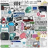 50 Pcs Programming Stickers Gifts for Kids Teens Developers Programmers Hackers Engineers, Cartoon Program Code Meme Mode Vinyl Decals for Decor Laptops Water Bottles Guitar Scrapbook
