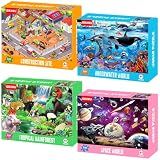100 Piece Puzzles for Kids Ages 4-6 - Jigsaw Puzzles for Kids Ages 6-8 8-10 100 Piece Jigsaw Puzzle for Adults Toddler Children Learning Educational Puzzles Toys Gifts for Girls Boys 4-Pack