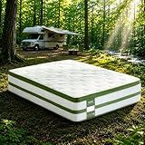 12 Inch RV Mattress Short Queen, Hybrid Memory Foam Mattress Medium Firm, 7-Zone Pocketed Coils for Back Pain Relief, Cooling Bed Mattresses in a Box, 365-Night Trial, Certified Safe Foams, 60x75''