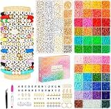 Friendship Bracelet Kit, 14,000pcs 48 Colors Bracelet Making Kit Clay Beads with Number Letter Bead Set Concert Merch Arts and Crafts Gifts for Kids Teen Girls Jewelry Making Supplies Bracelet Maker