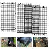 Adjustable Platic Grip Panel Aquarium Fish Tank Divider Filter Bottom DIY Plastic Grid Fish Tank Isolation Board Plastic Egg Crate Tray (Black, 4pcs 11.8X5.9 Inch with 0.15 Inch Hole)