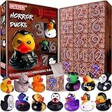 Intever Advent Calendar 2025 - Horror Rubber Duckies - 13 Days of Spooky Countdown with 2 Hidden Figures | Christmas Collectible Rubber Ducks