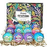HOSPAN Organic Foot Bath Bombs Gift Set, 12 Essential Oil Rich Foot Soak for Mom and Dad, Handmade Foot Spa Bomb with Wonderful Bubbles, Great for Soothes Sore Tired Feet, Dry Feet Moisturize