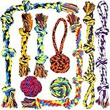 SHARLOVY Large Tough Chew Toys for Aggressive Chewers, 9 Pack Dog Rope Toys