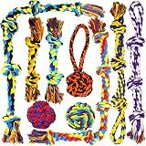 SHARLOVY Large Tough Chew Toys for Aggressive Chewers, 9 Pack Dog Rope Toys