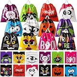 HOIIOH 120 Pcs Halloween Treat Bags, 6x6 Inch Drawstring Candy Bags