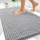 OLANLY Thick Bathroom Rugs 30x20, Extra Soft Absorbent Chenille Bath Rugs, Rubber Backing, Machine Wash Dry, Bath Mats for Bathroom Floor, Tub and Shower, Home Decor Accessories, Grey