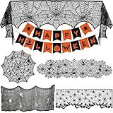 Colovis Decorations Indoor Set, 38PCS Table Decorations for Indoor, Mantel Scarf, Table Runner, Table Cover, Banner, 3D Bats, Lampshade & Creepy Cloth for Party Decor