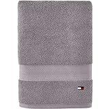 Tommy Hilfiger Modern American Solid Bath Towel, 30 X 54 Inches, 100% Cotton 574 GSM (Steel Grey)