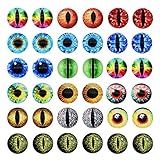 Julie Wang 180PCS 9Sizes Dragon Eyes Glass Cabochons for Artist Sculpture Fantasy Crafting Jewelry Making DIY Art Supplies Findings 6mm-30mm