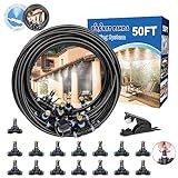 Misters for Outside Patio, Outdoor Water Misting Cooling System 50FT|15M. Backyard Mist Kit for Garden Greenhouse Fan Deck Umbrella Canopy Pool Porch Trampoline Sprinkler Park BBQ Party Accessories.