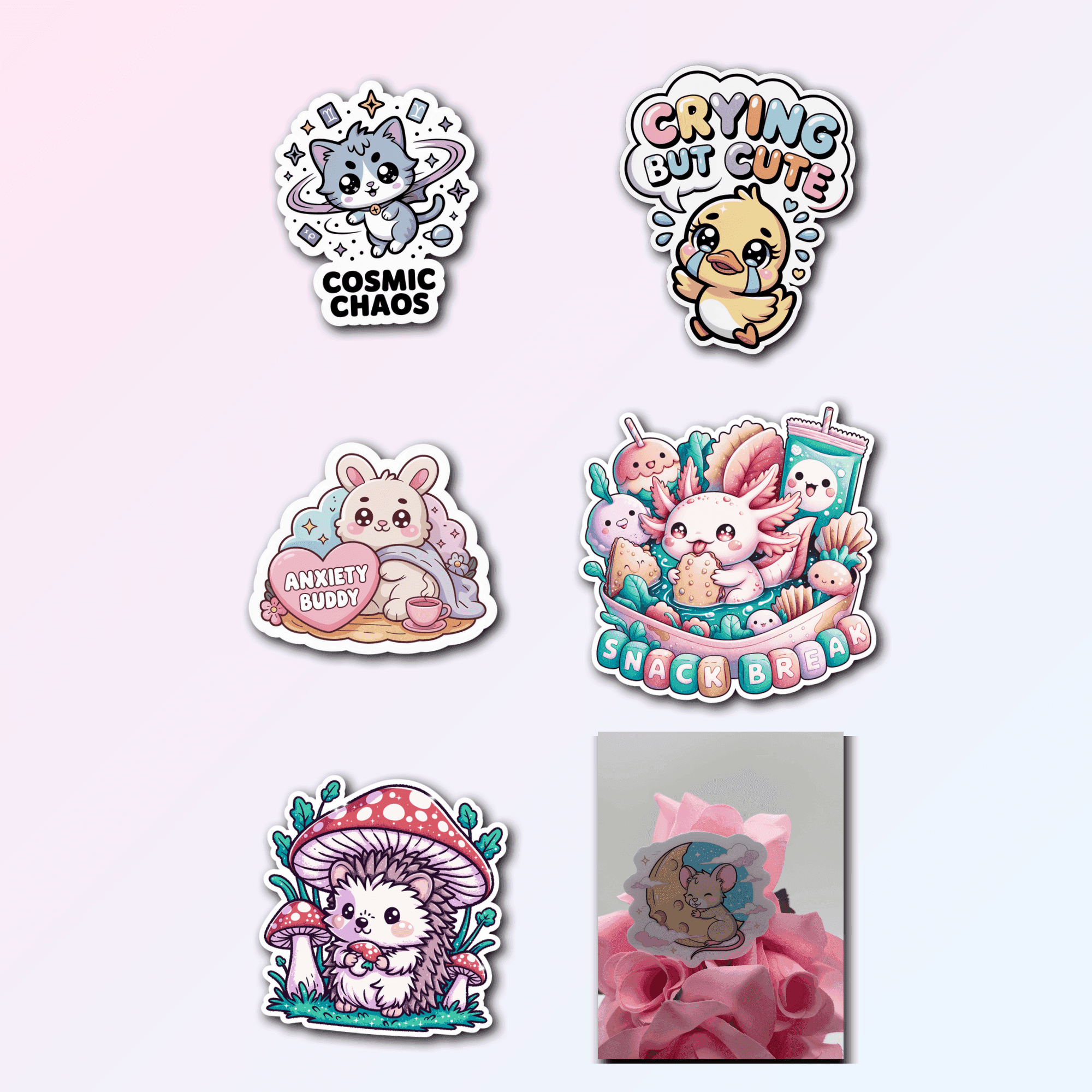 6 Kawaii Animal Sticker Pack