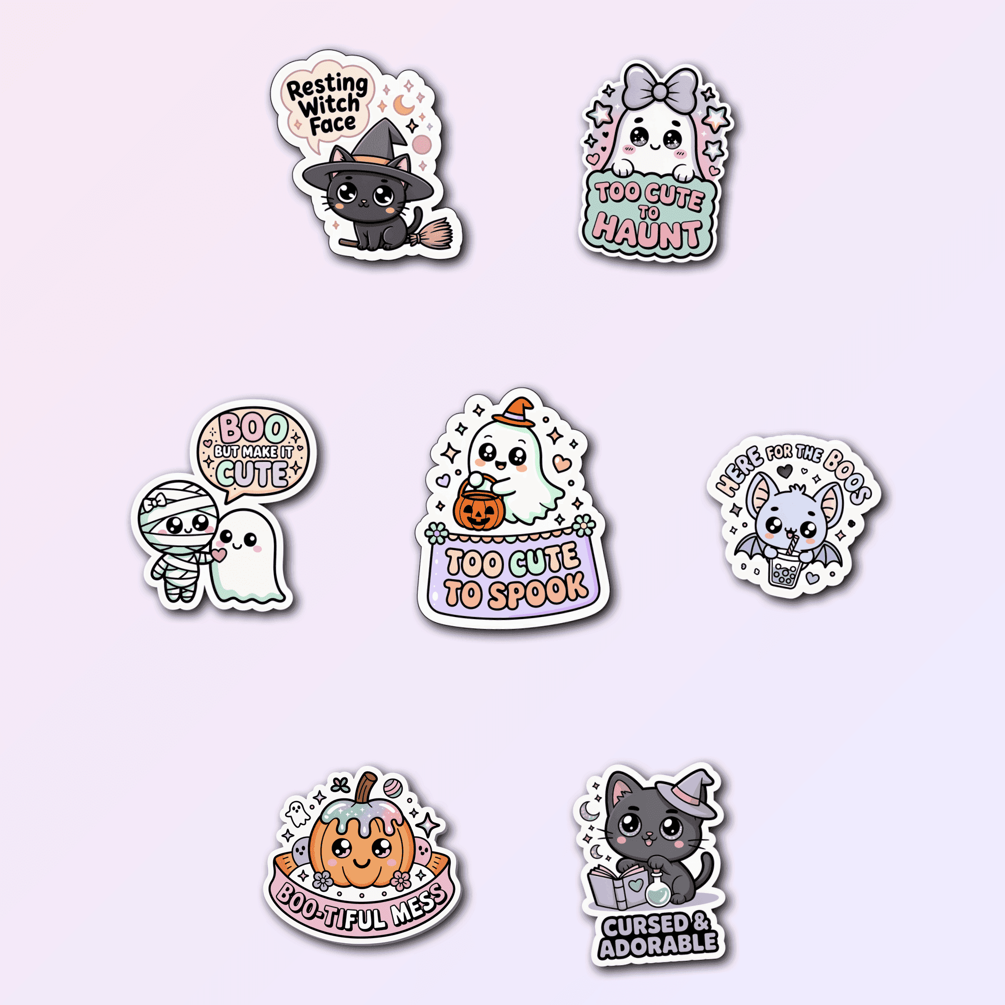 7 Cute Halloween Sticker Pack