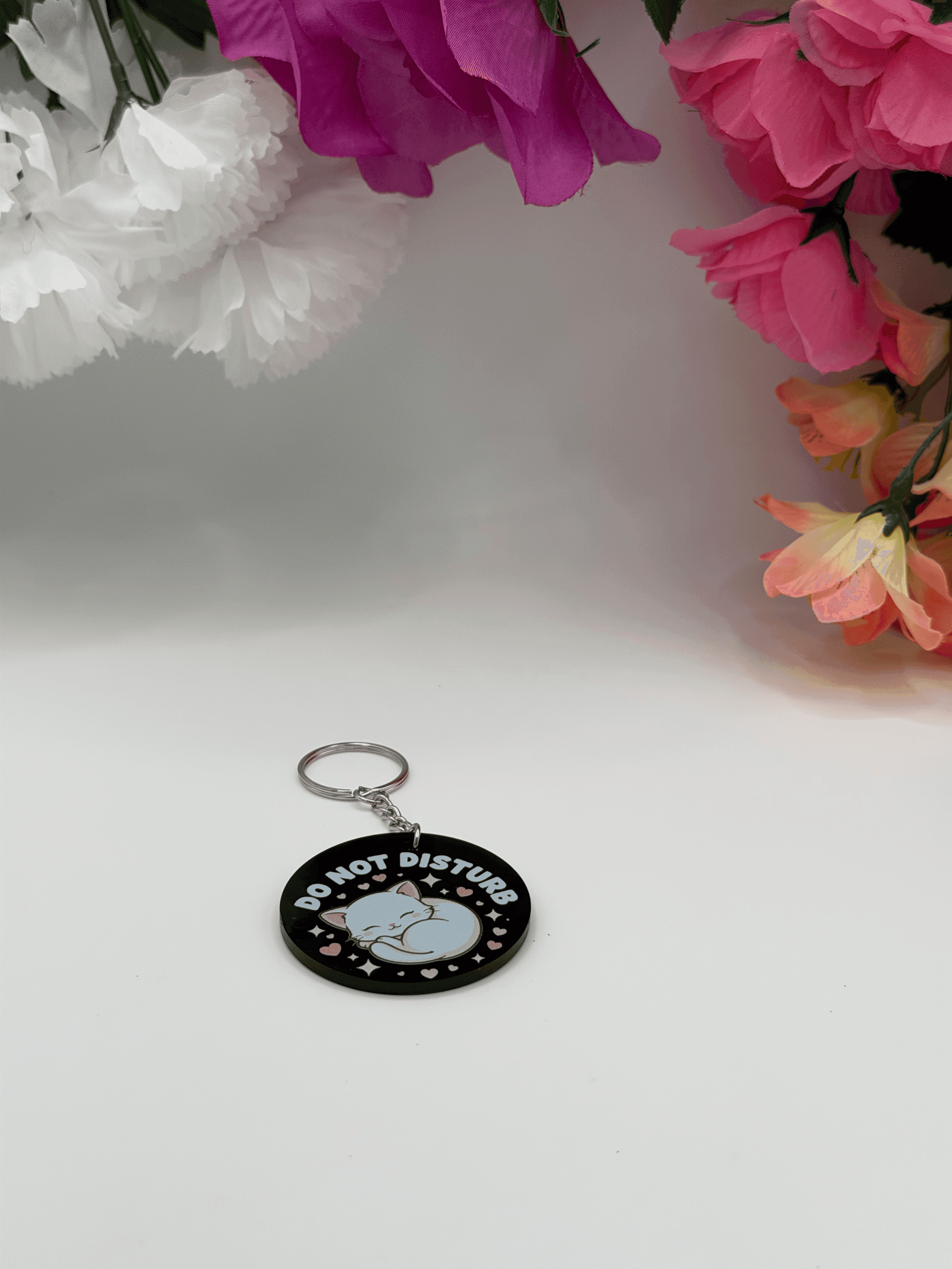Do Not Disturb Cat Acrylic Keychain