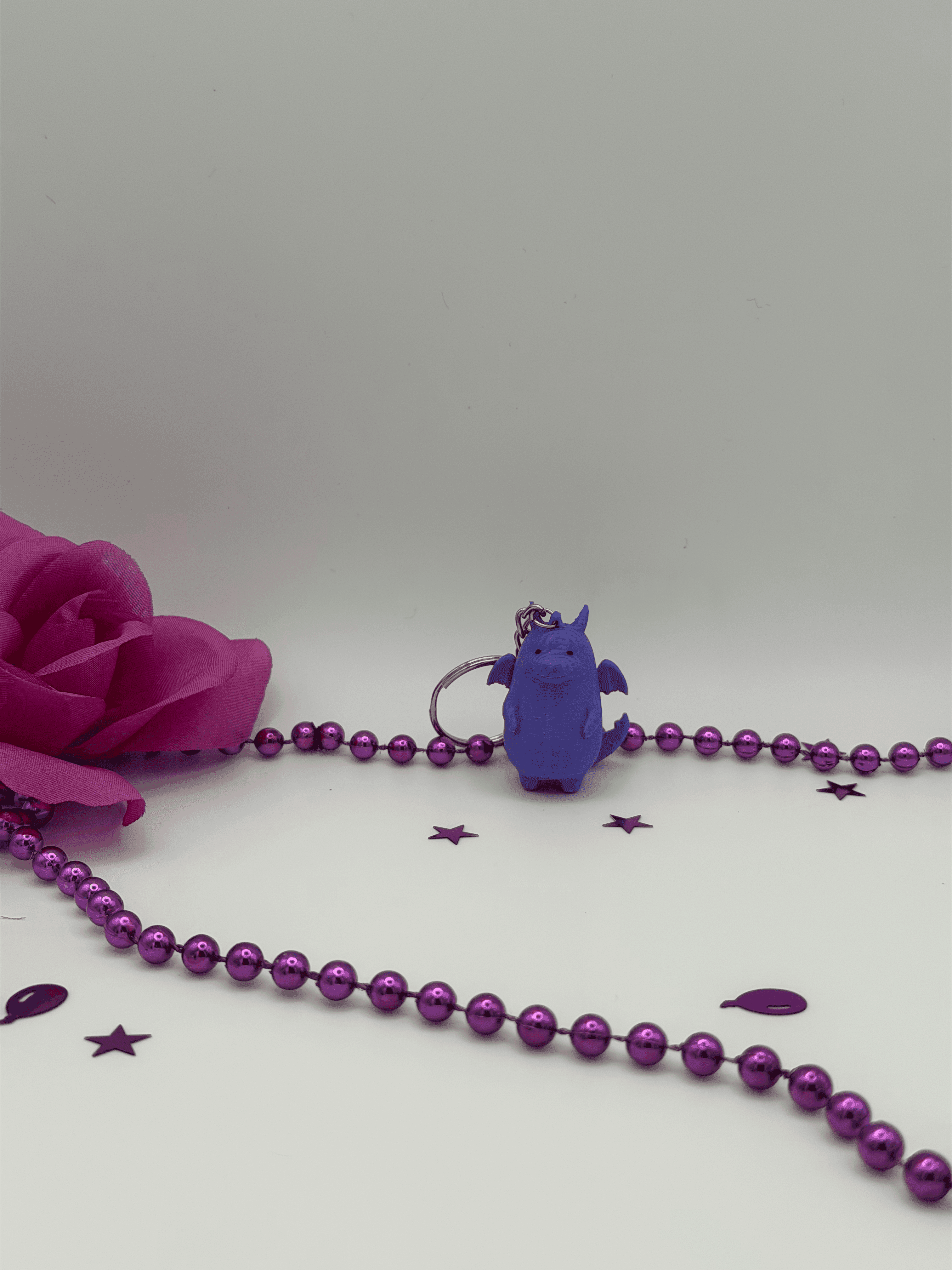 Cute Potato Dragon Keychain, 3D Printed Kawaii Dragon Charm