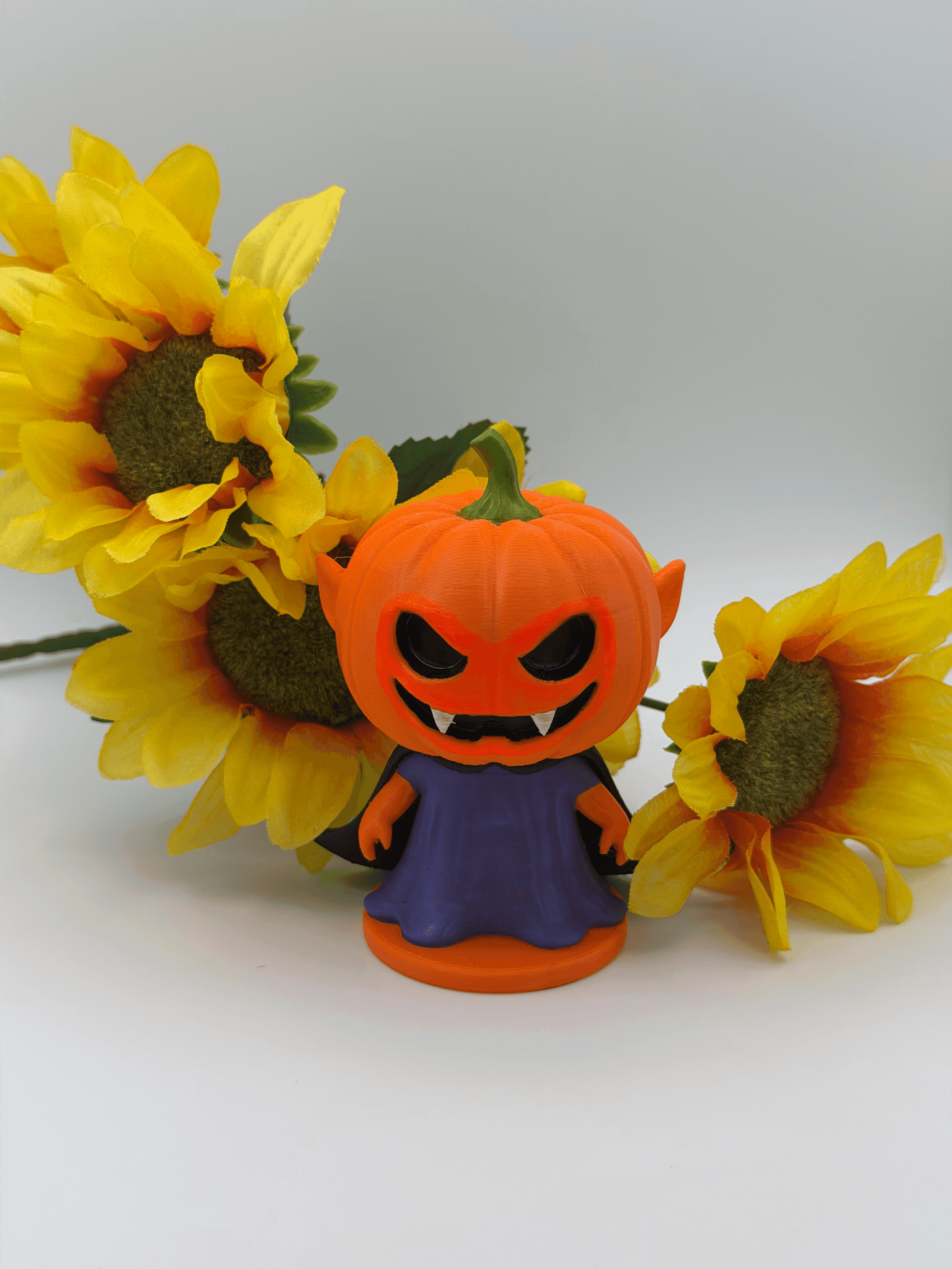 Pumpkin Vampire Figurine Halloween 3D Printed Decor