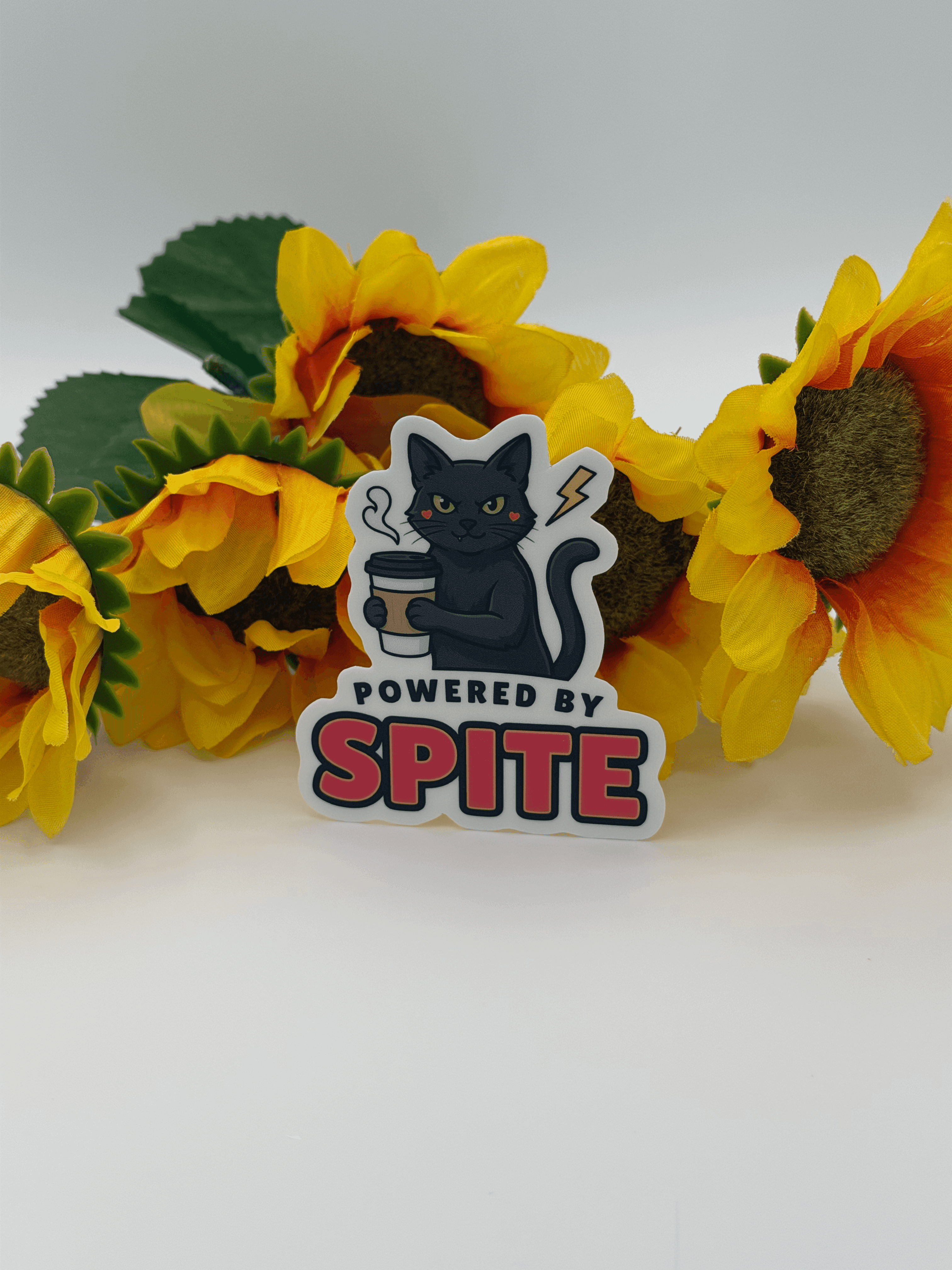 Black Cat Powered By Spite Sticker