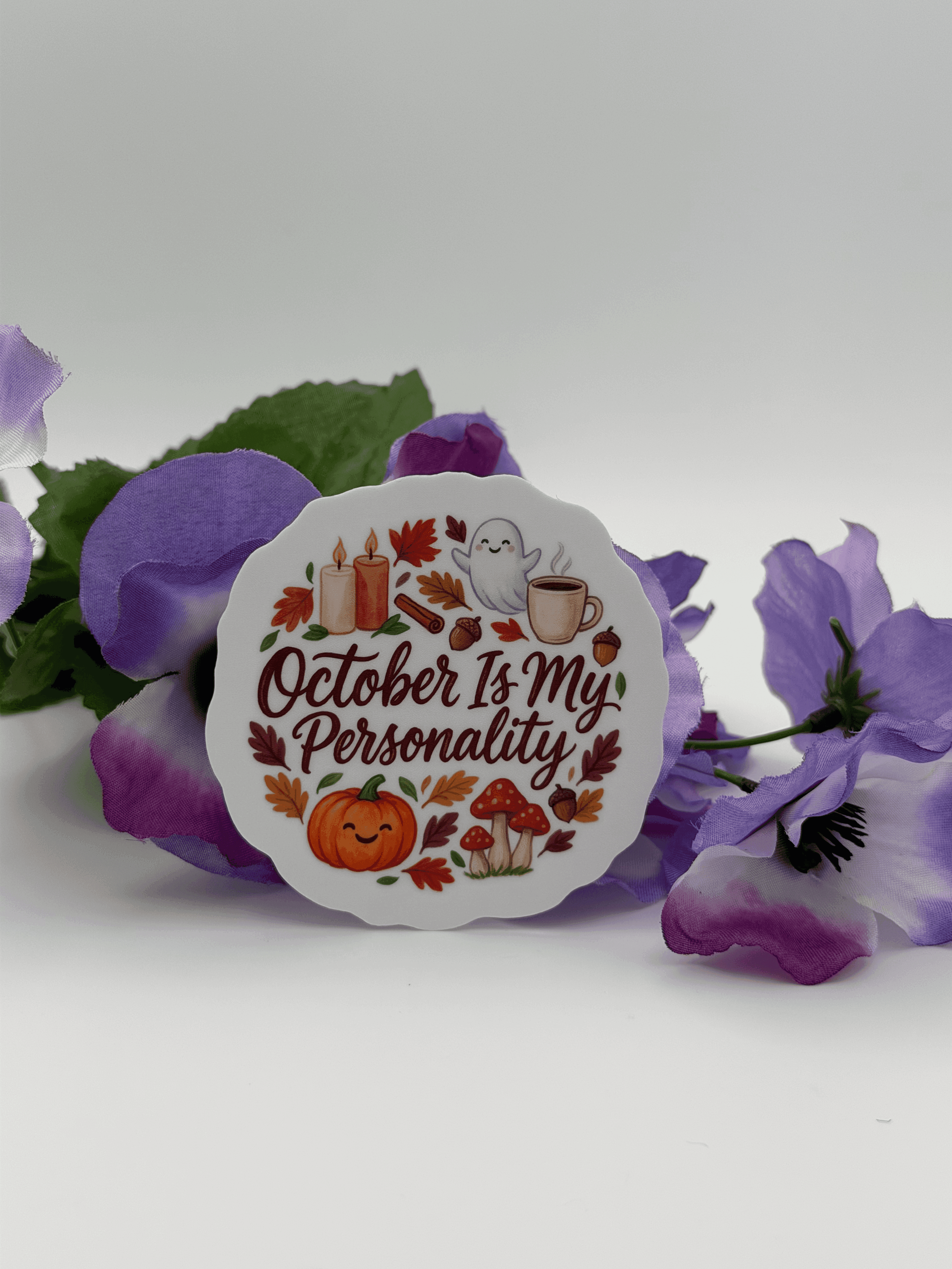 October Is My Personality Vinyl Sticker - Fall Ghost Pumpkin