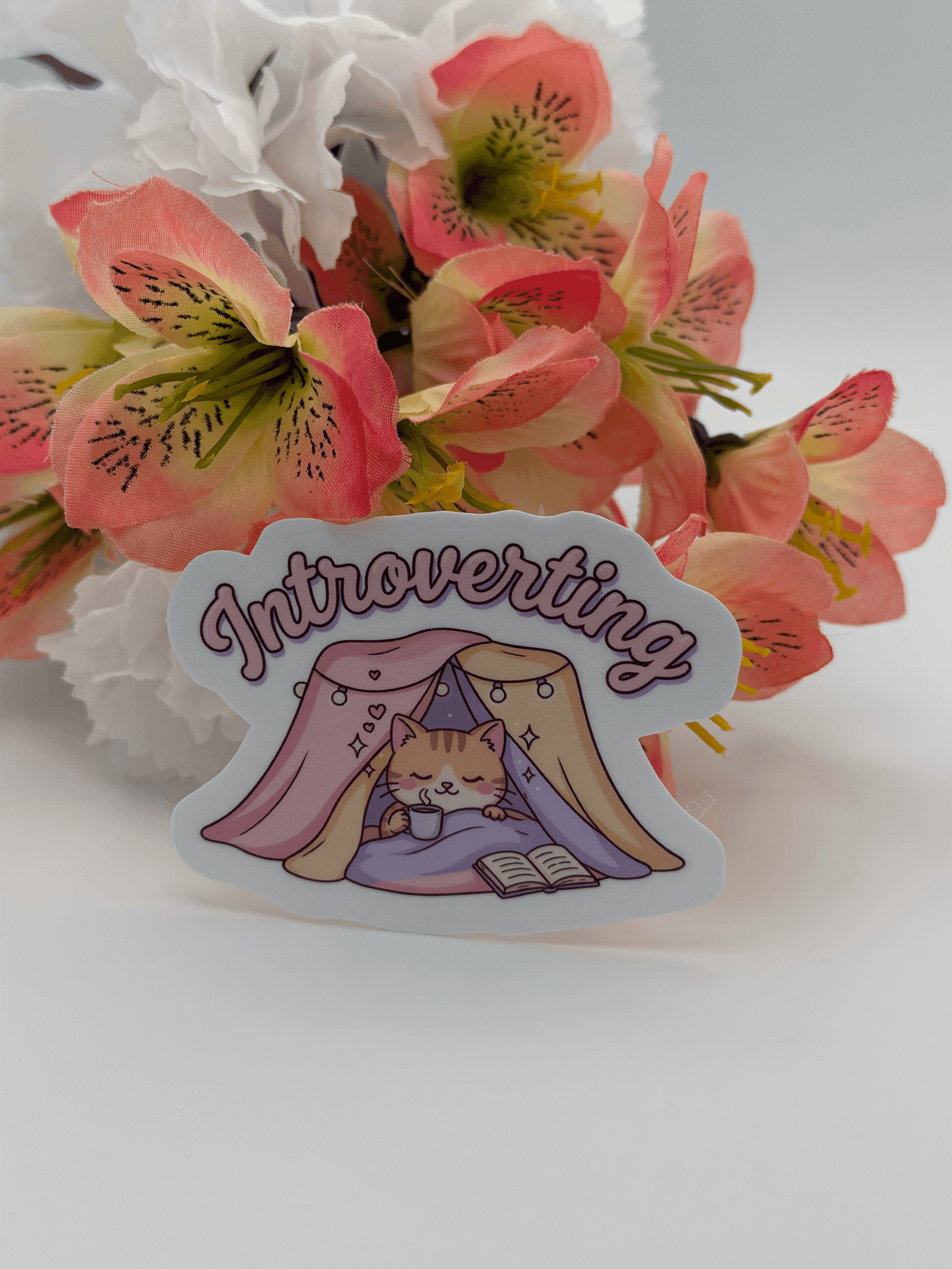 Introverting Cat Vinyl Sticker