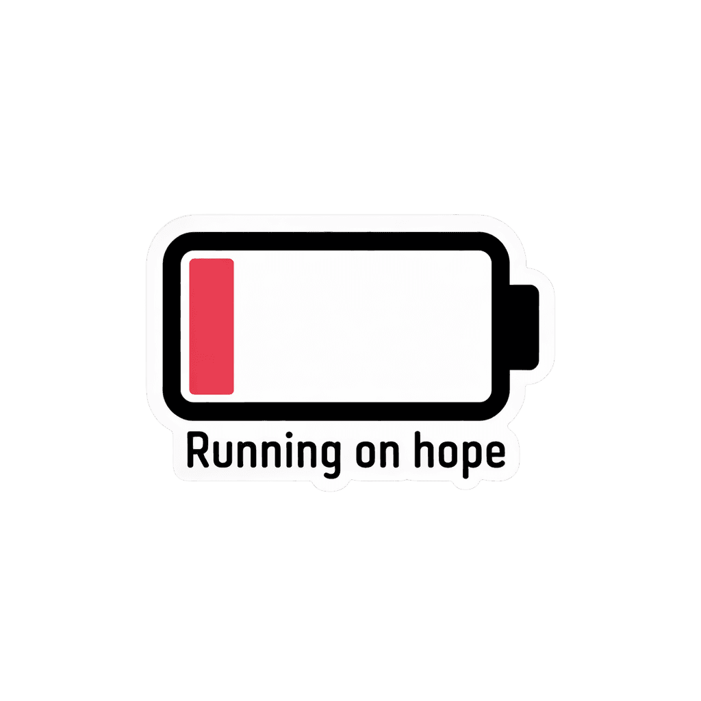 Low Battery Running on Hope Sticker