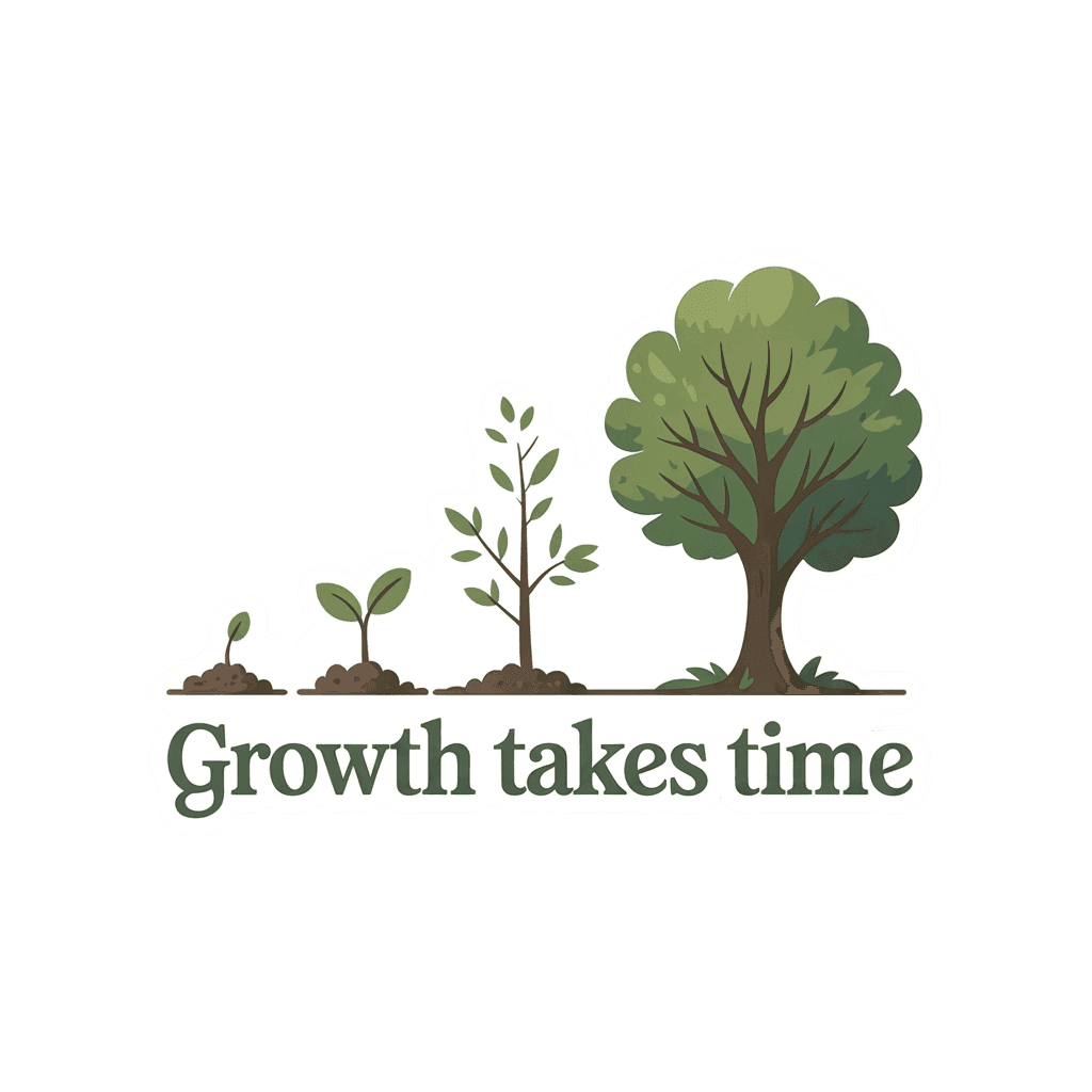 Growth Takes Time Inspirational Tree Sticker