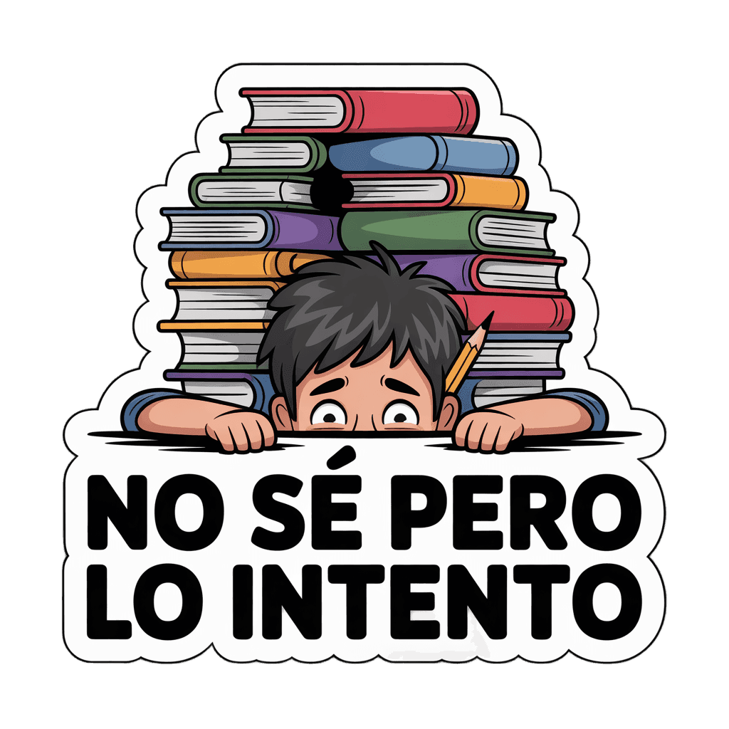 Funny Student Book Stack Spanish Quote Sticker