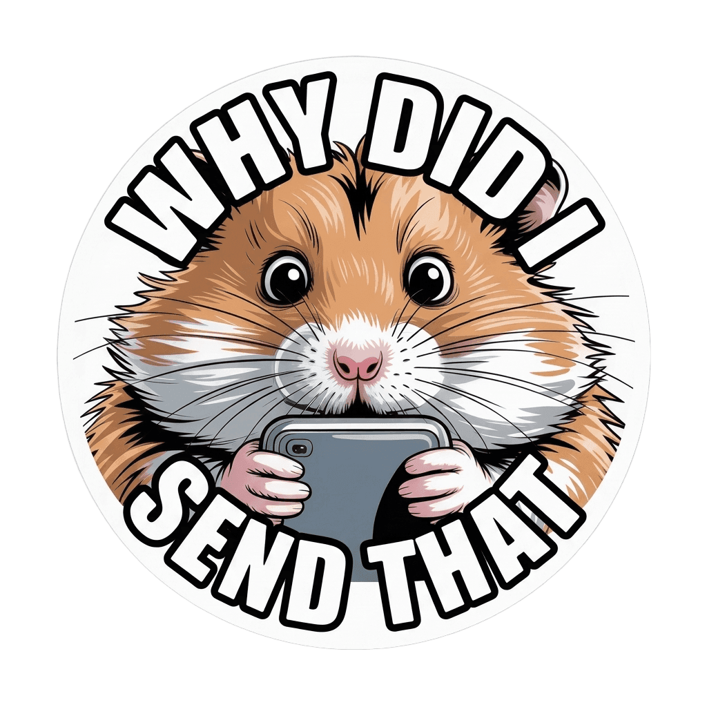 Funny Hamster with Phone Meme Sticker