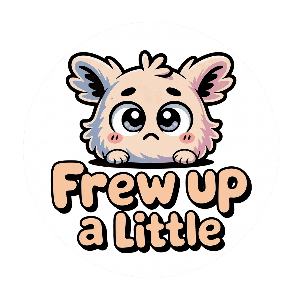 Cute Kawaii Creature with Frew Up a Little Text Sticker