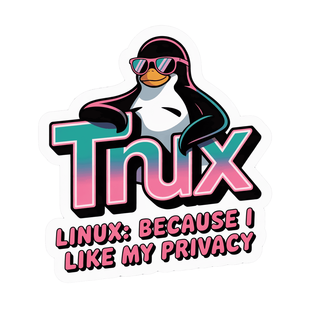 Cool Tux Linux Privacy Vinyl Sticker