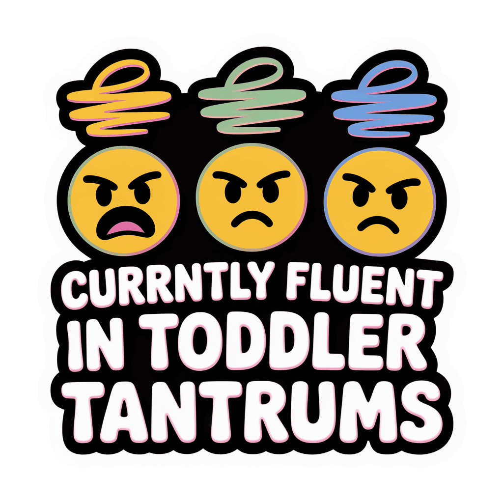 Currently Fluent in Toddler Tantrums Funny Mom Sticker