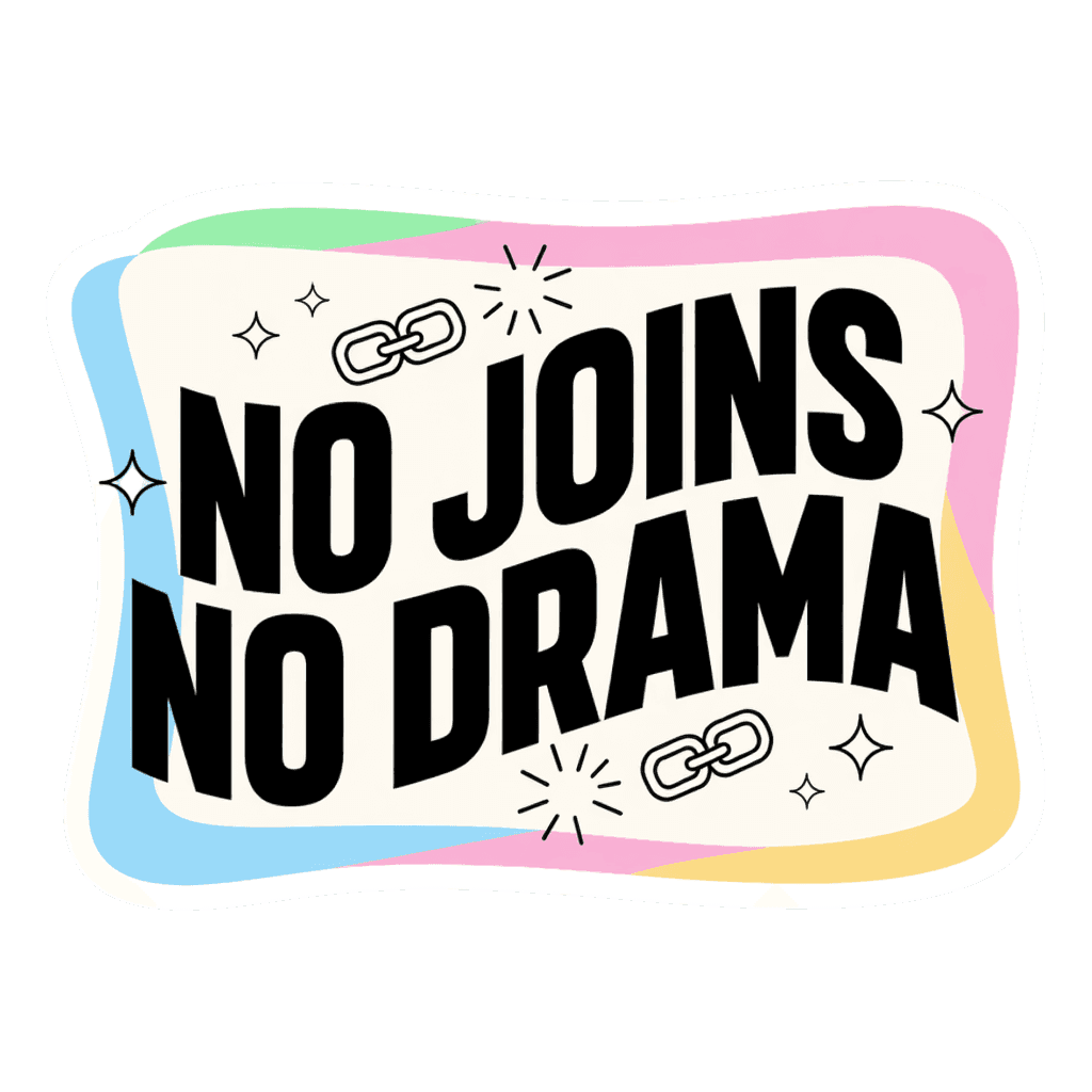 No Joins No Drama Sewing Humor Sticker