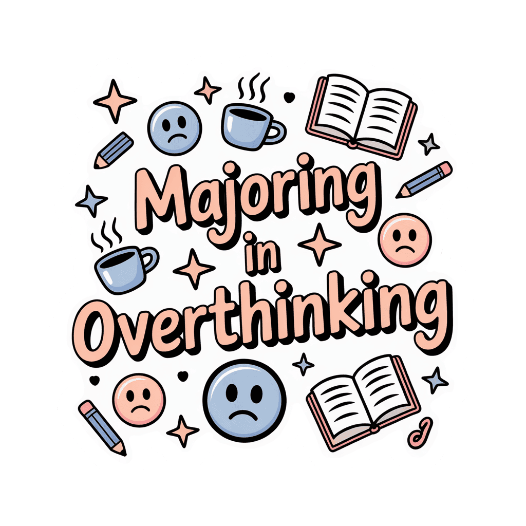 Majoring in Overthinking Cute Study Humor Sticker