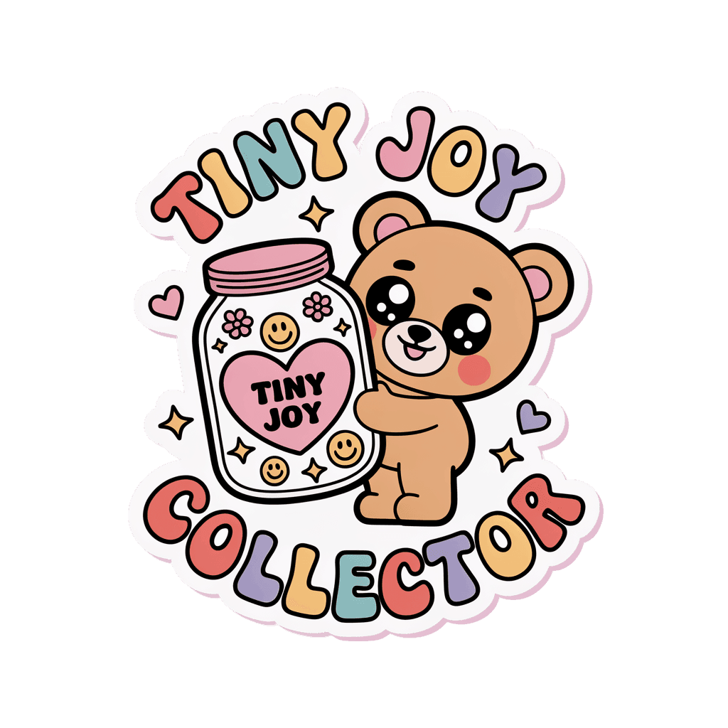 Tiny Joy Collector Bear Retro Kawaii Vinyl Sticker