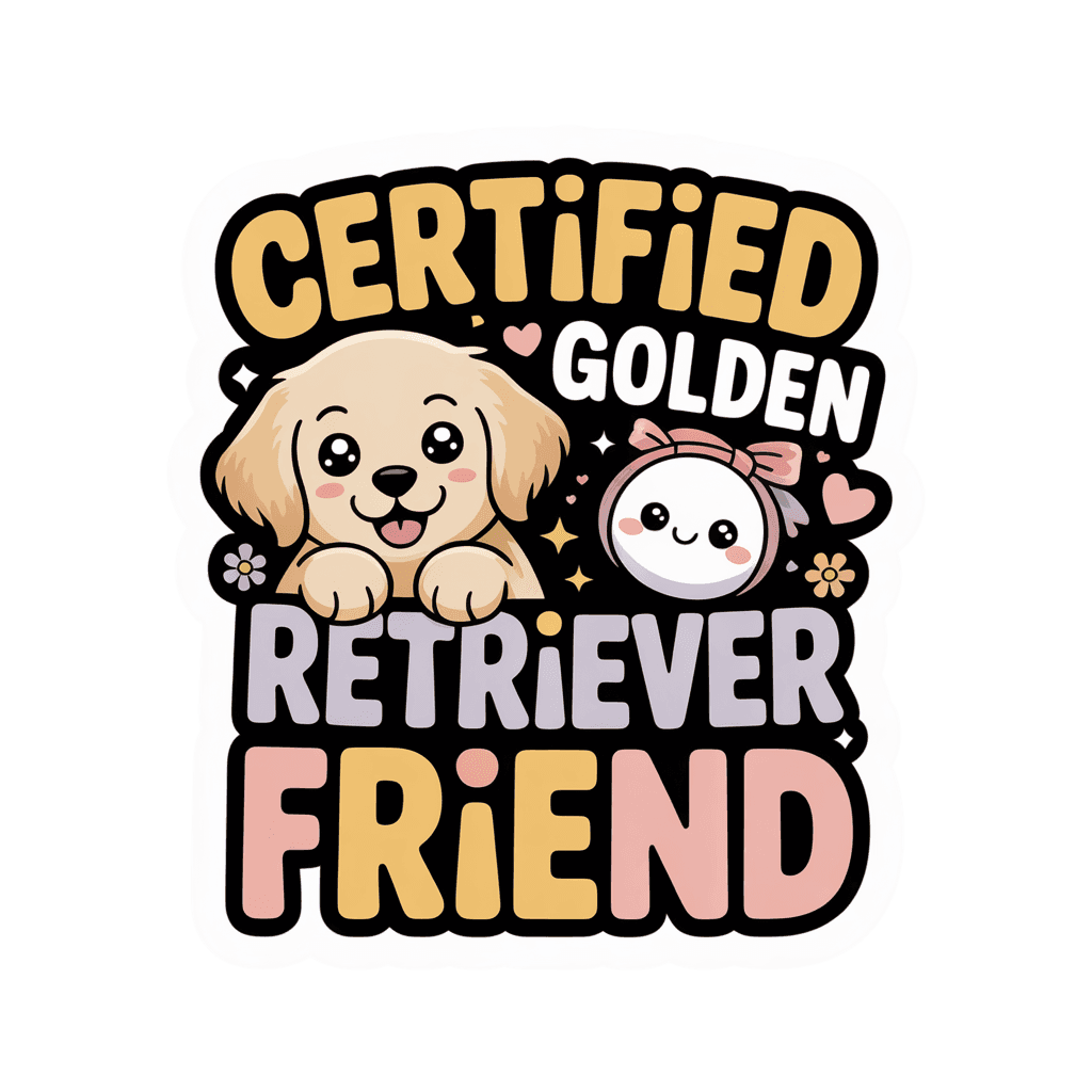 Certified Golden Retriever Friend Cute Dog Sticker