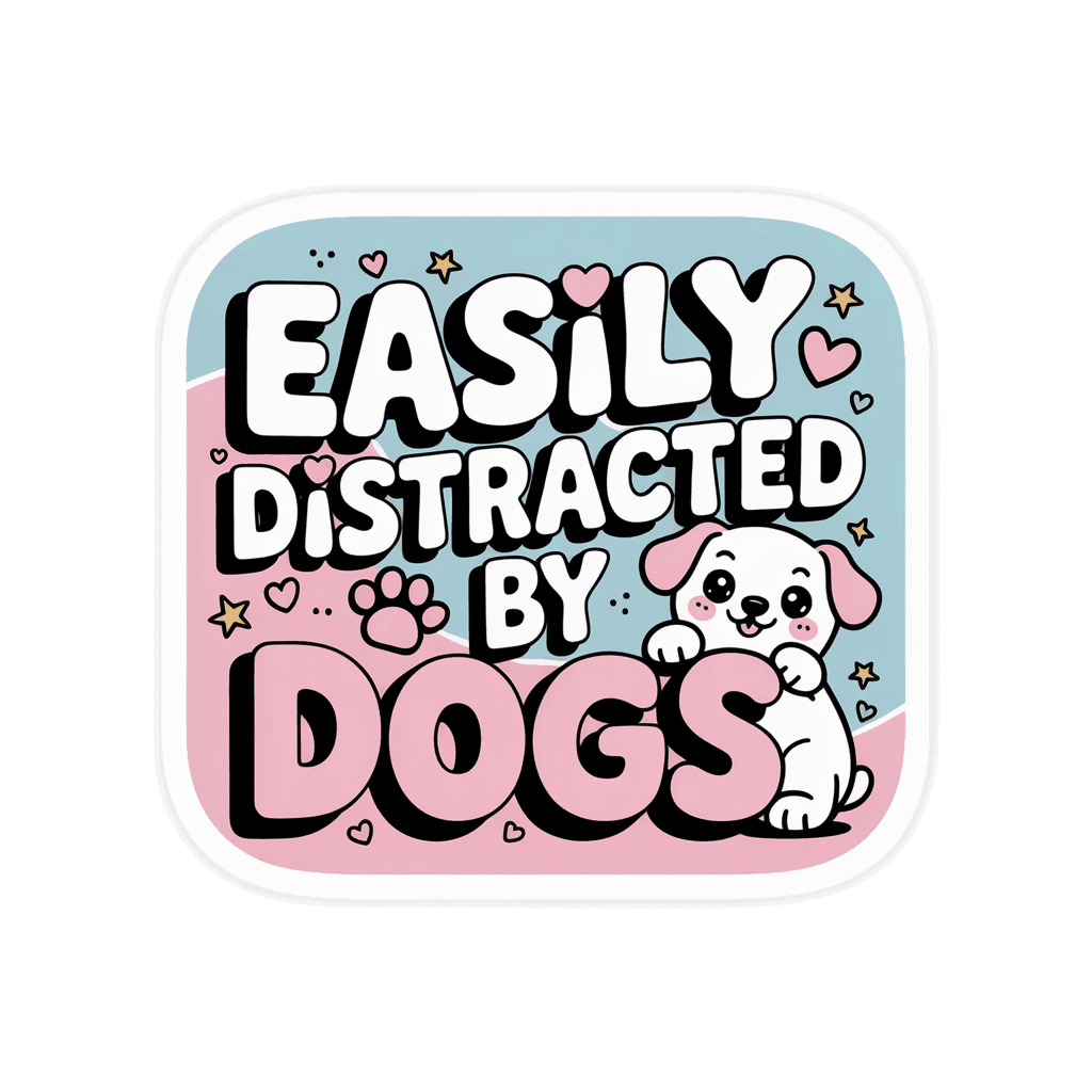 Easily Distracted by Dogs Cute Puppy Sticker