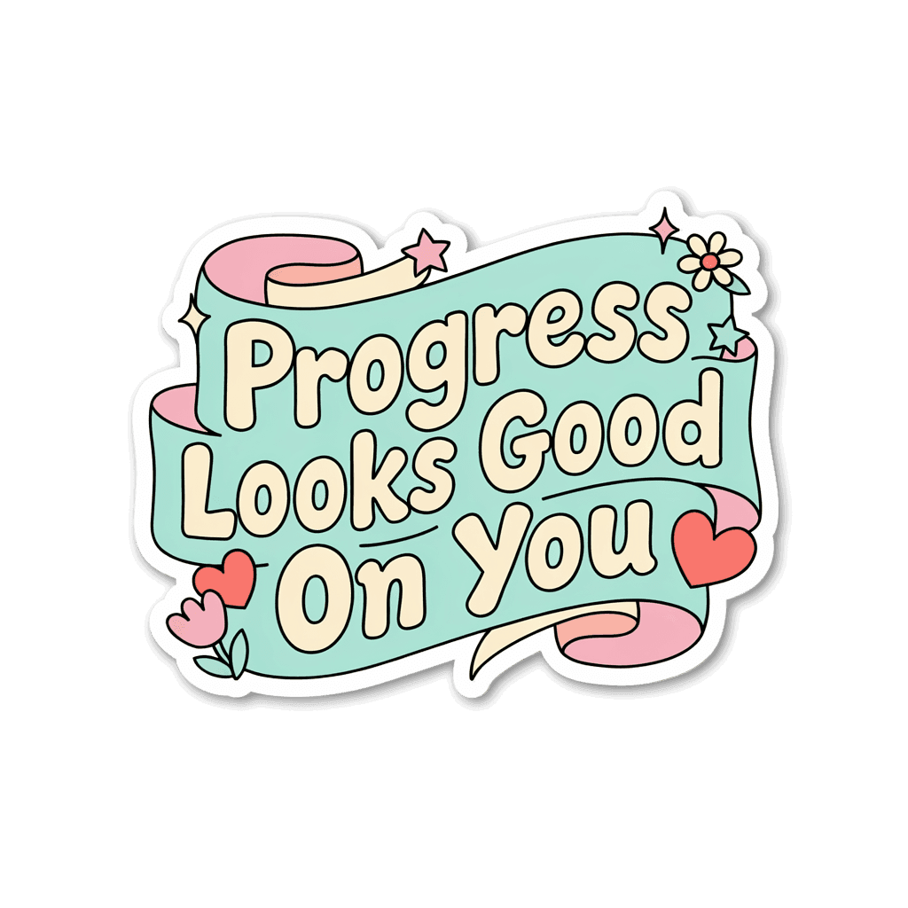 Motivational Progress Looks Good on You Sticker