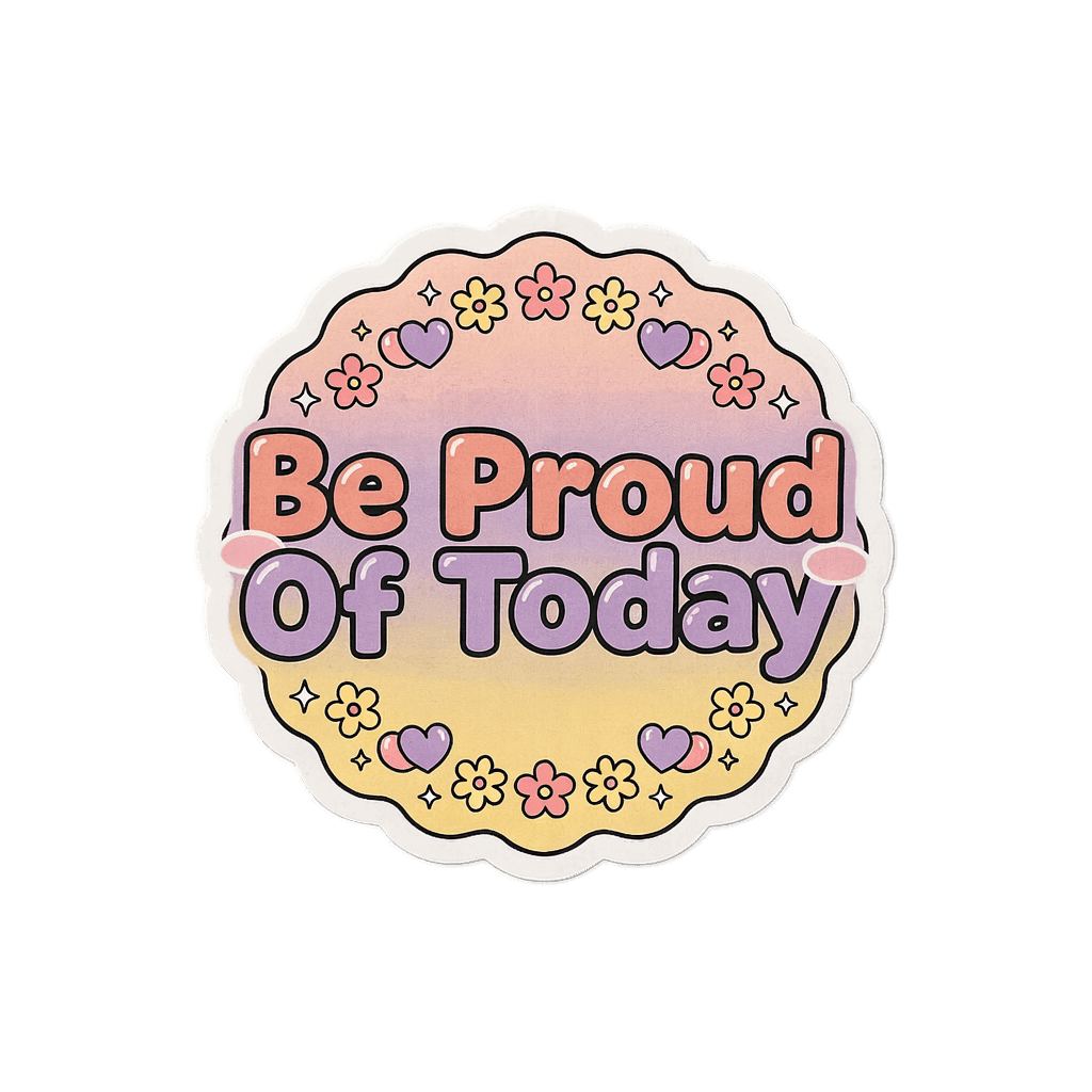 Be Proud Of Today Motivational Pastel Vinyl Sticker
