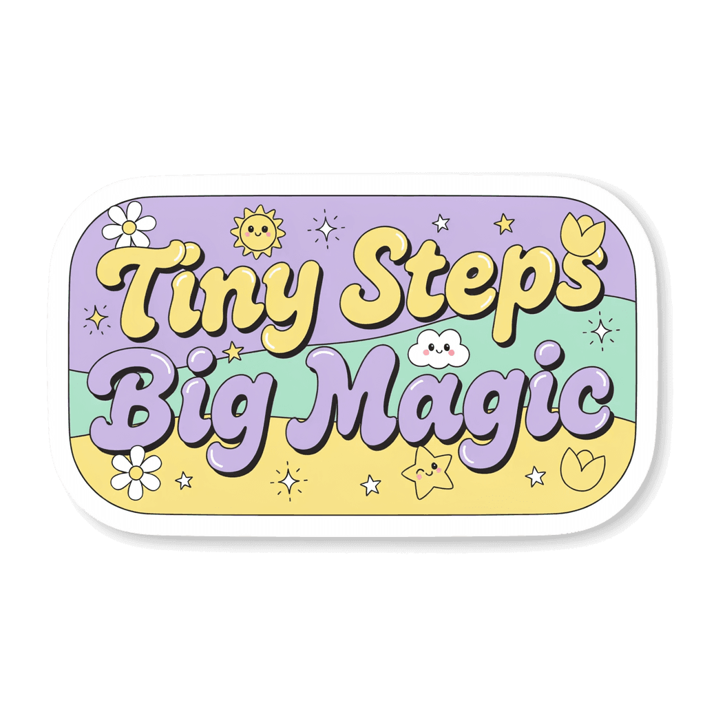 Tiny Steps Big Magic Pastel Aesthetic Motivational Vinyl Sticker