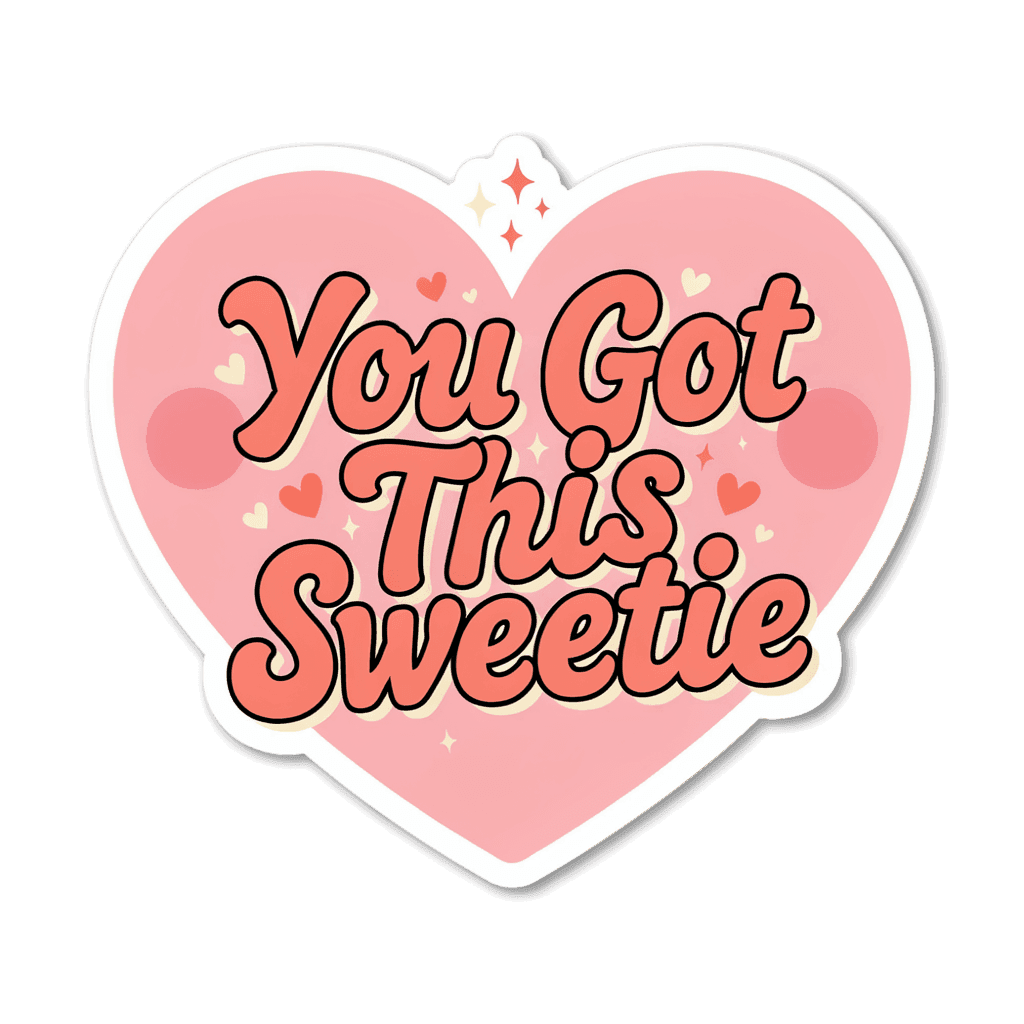 Motivational You Got This Sweetie Heart Sticker