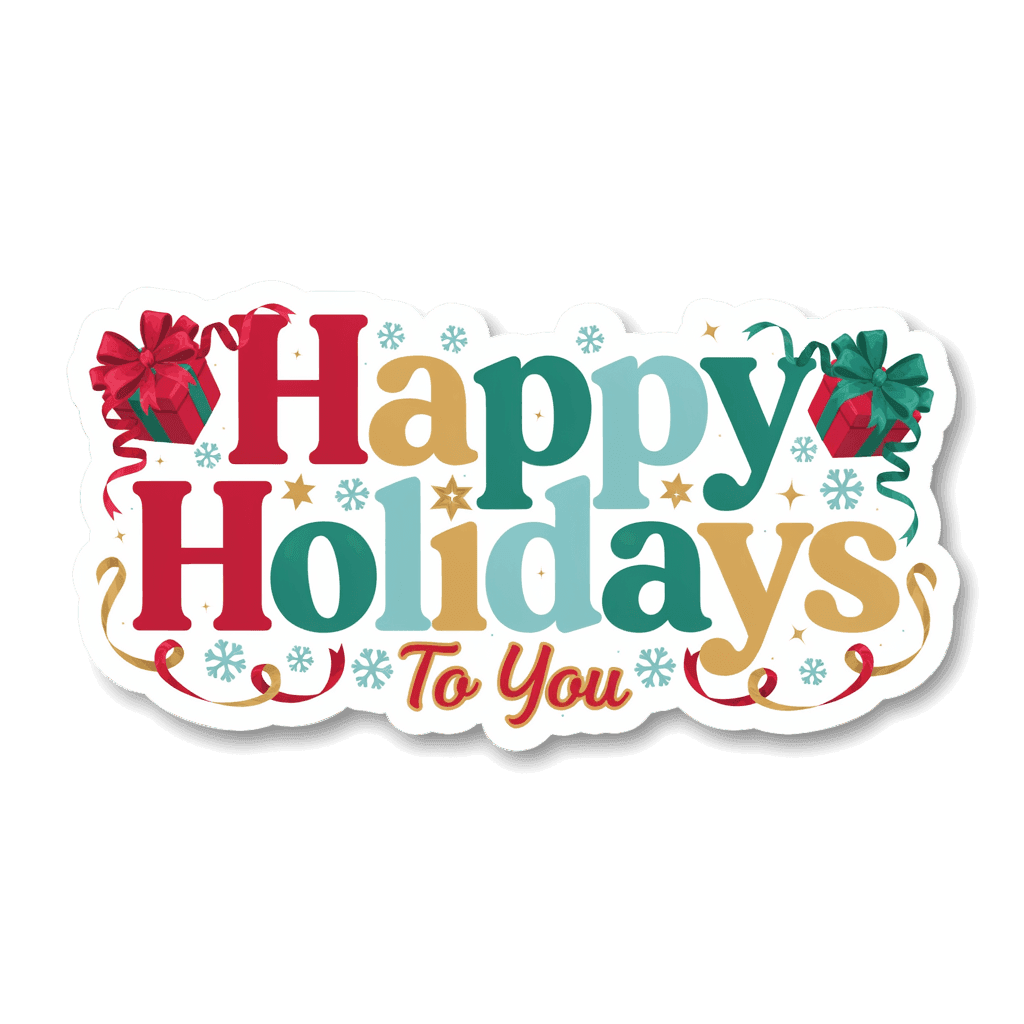 Happy Holidays To You Christmas Sticker