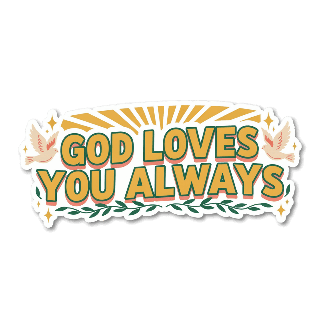 God Loves You Always Christian Vinyl Sticker