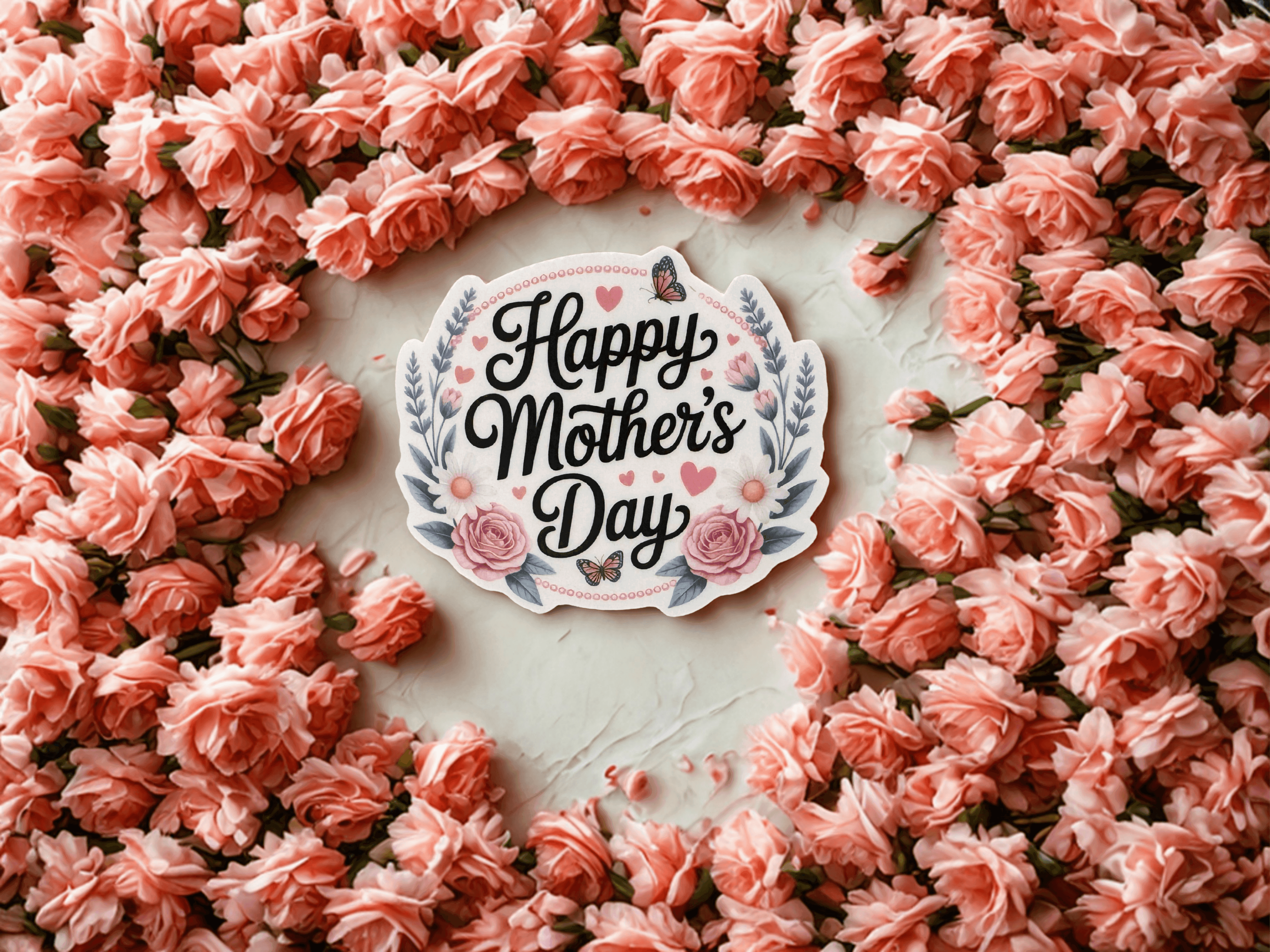 Happy Mother's Day Floral Vinyl Sticker