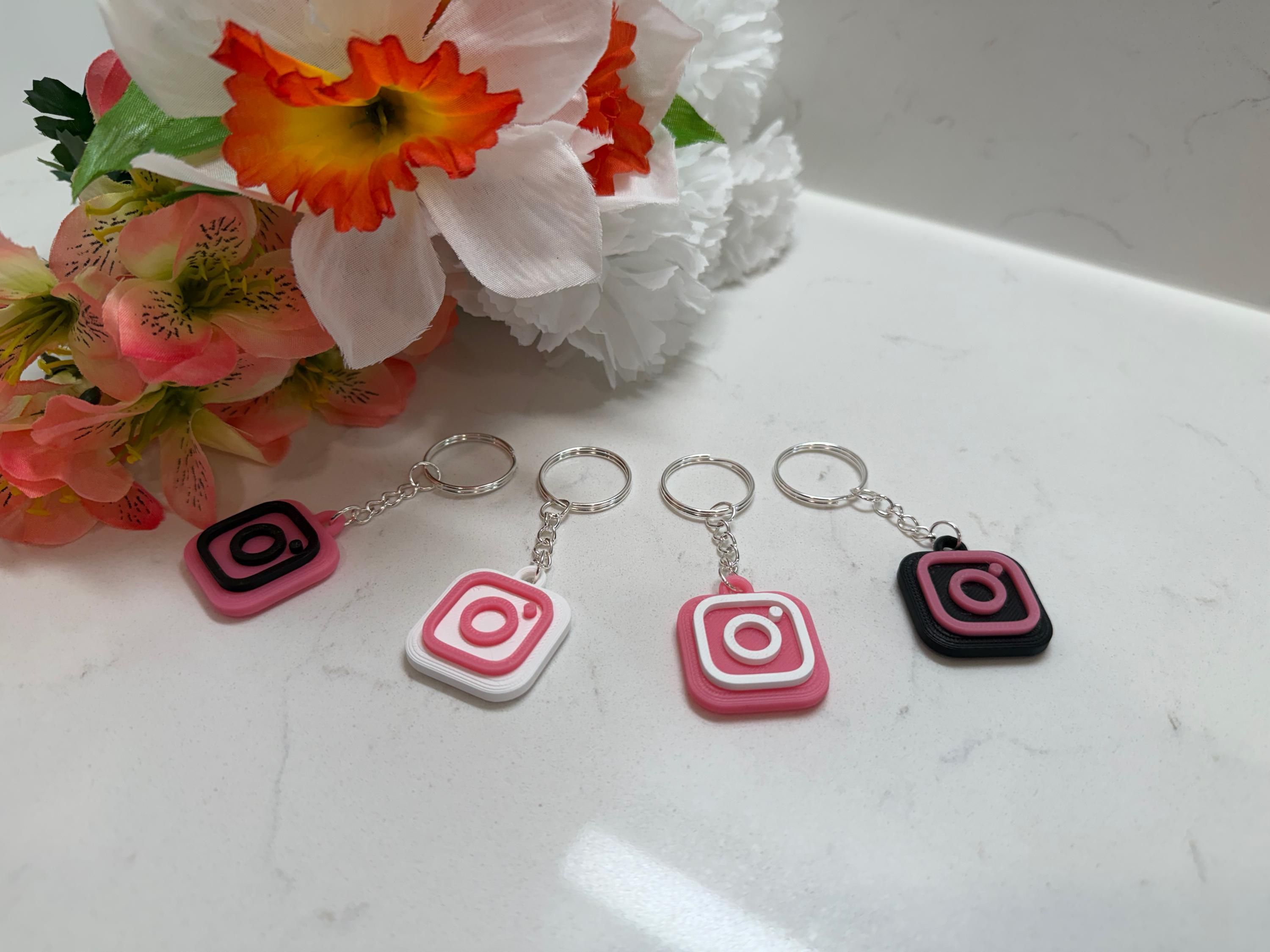 Custom Instagram NFC Keychain 3D Printed Tap to Share