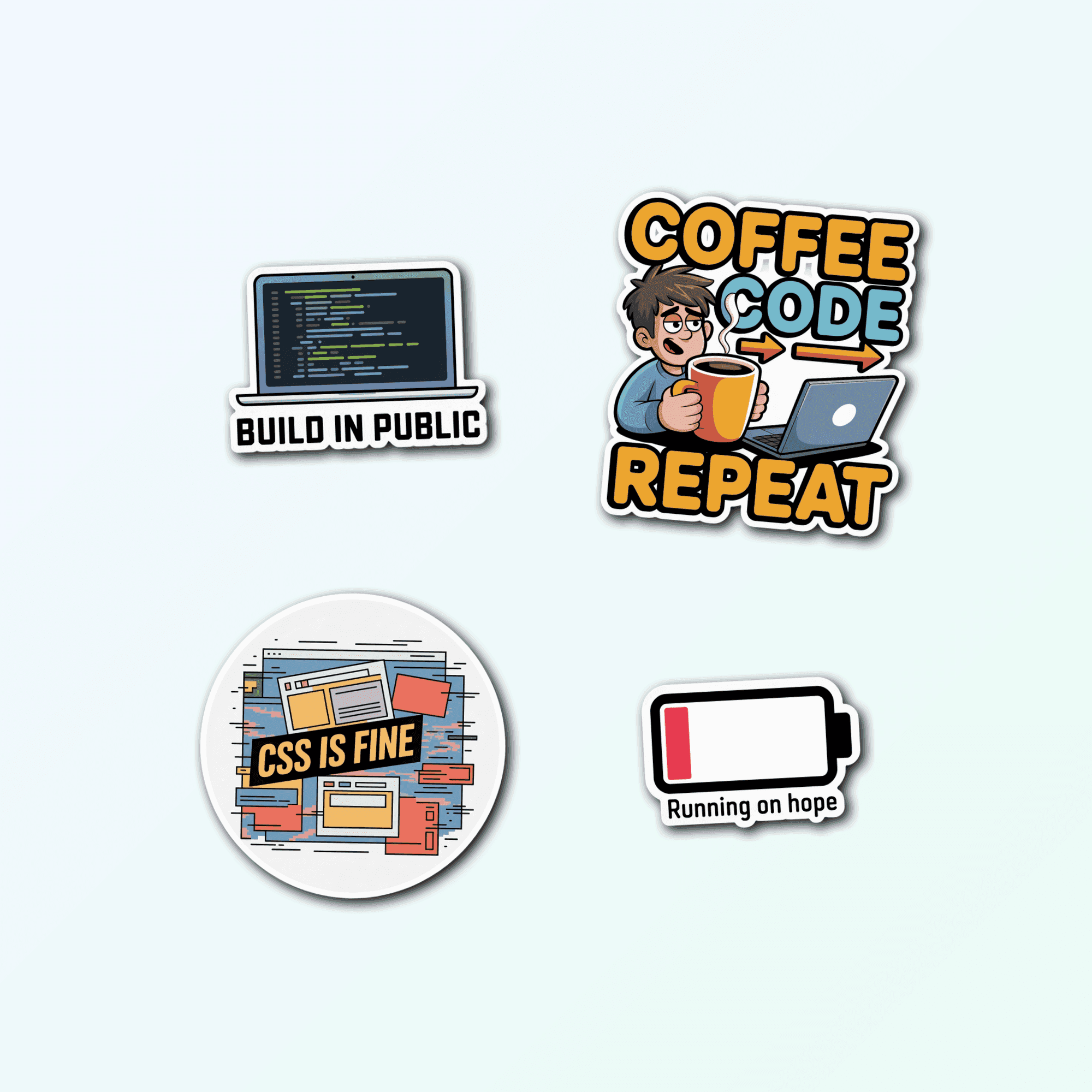 Laptop Hustle Sticker Pack for Coders